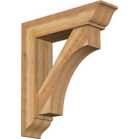 Ekena Millwork Westlake Traditional Rough Sawn Bracket w/ Offset Brace, Western Red Cedar, 8"W x 32"D x 36"H BKT0806X32X36WTL01RWR